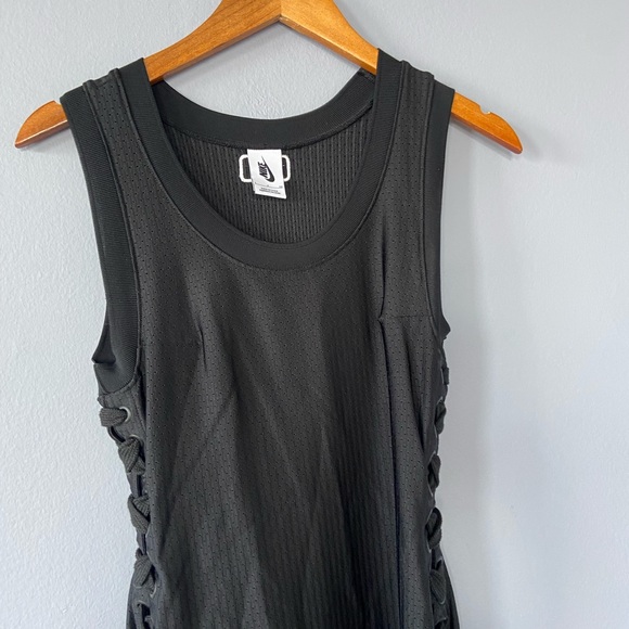Nike Lab x Ricardo Tisci Black Mesh Lace Up Tank Dress Size Small - Picture 6 of 12